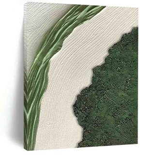 Hand-painted Large White Textured Natural Green Wall Art UVW00 Hand-painted Large White Textured Natural Green Wall Art UVW00