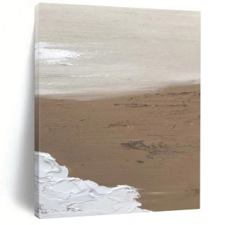 Hand-painted Neutral Waves Textured Smooth Wall Artwork 734NI Hand-painted Neutral Waves Textured Smooth Wall Artwork 734NI