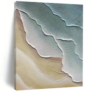 Leaf Blue Brown Green White Abstract Artwork 2BTTN