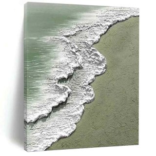 Waves Green White Textured Abstract Wall Art MH3W5 Waves Green White Textured Abstract Wall Art MH3W5