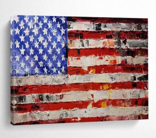 Textured Acrylic American Flag Patriotic Abstract Wall Art QZW75 Textured Acrylic American Flag Patriotic Abstract Wall Art QZW75