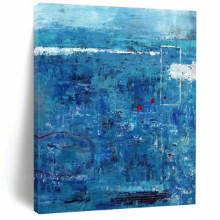 Ocean Blue Red Textured Abstract Wall Art N5SQ5 Ocean Blue Red Textured Abstract Wall Art N5SQ5