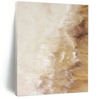 Beige Brown Abstract Textured Canvas Wall Art CS8IS