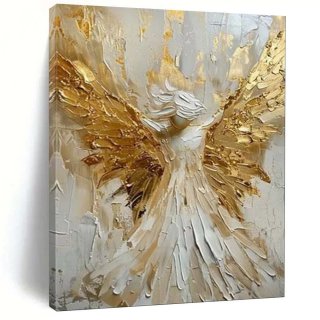 Gold Textured Abstract Painting Angel Wall Art CH45L Gold Textured Abstract Painting Angel Wall Art CH45L