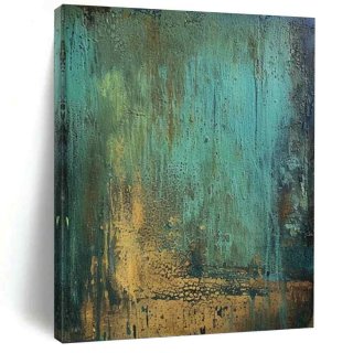 Gold Teal Abstract Textured Canvas Artwork 8ICU9 Gold Teal Abstract Textured Canvas Artwork 8ICU9
