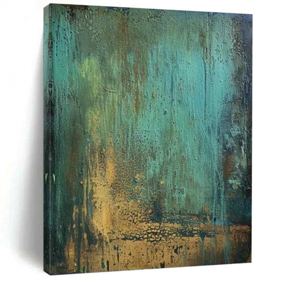 Gold Teal Abstract Textured Canvas Artwork 8ICU9 Gold Teal Abstract Textured Canvas Artwork 8ICU9