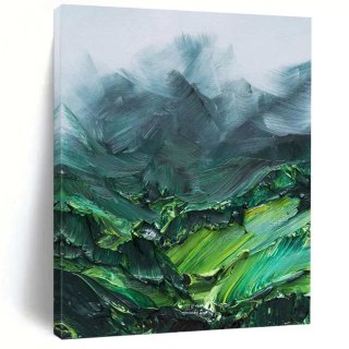 Nature Mountain Landscape Green Textured Artwork 7CKK9 Nature Mountain Landscape Green Textured Artwork 7CKK9