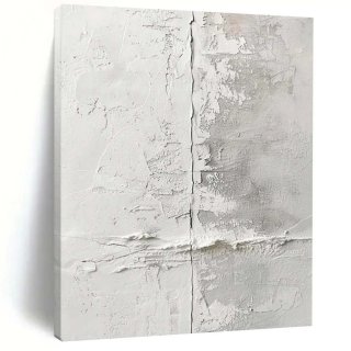 Hand-painted White Acrylic Rough Gray Abstract Wall Art EHB1U Hand-painted White Acrylic Rough Gray Abstract Wall Art EHB1U