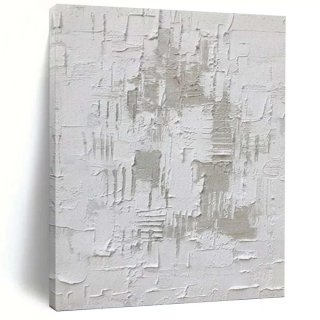 White Textured Minimalist Abstract Canvas Wall Art 7H1UB White Textured Minimalist Abstract Canvas Wall Art 7H1UB