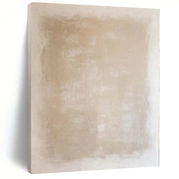 Beige Neutral Abstract Textured Acrylic Canvas Artwork I5JU4