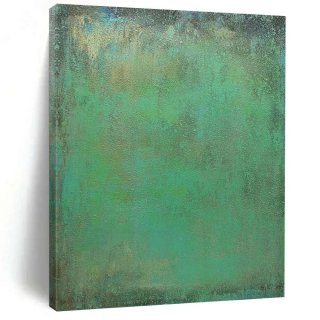 Field Green Teal Brown Abstract Artwork 2H7YN