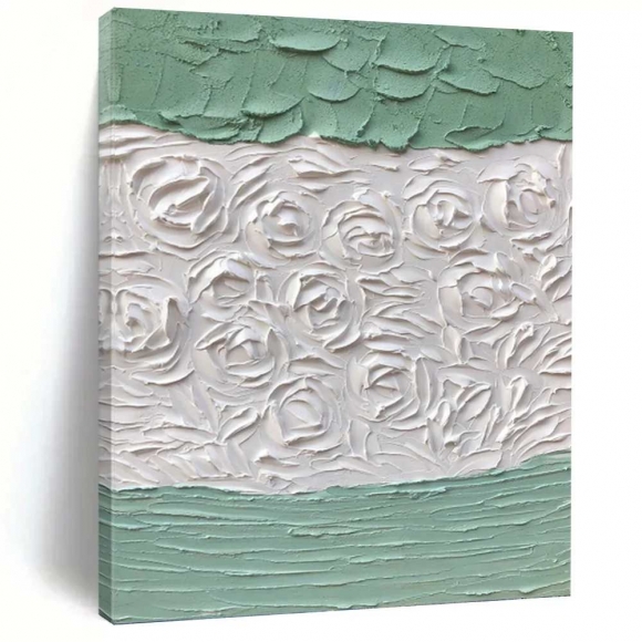 Floral Green White Textured Abstract Artwork VCR9J Floral Green White Textured Abstract Artwork VCR9J