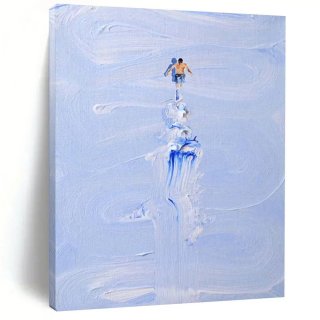 Figure Path Blue White Textured Wall Artwork HN45Z Figure Path Blue White Textured Wall Artwork HN45Z