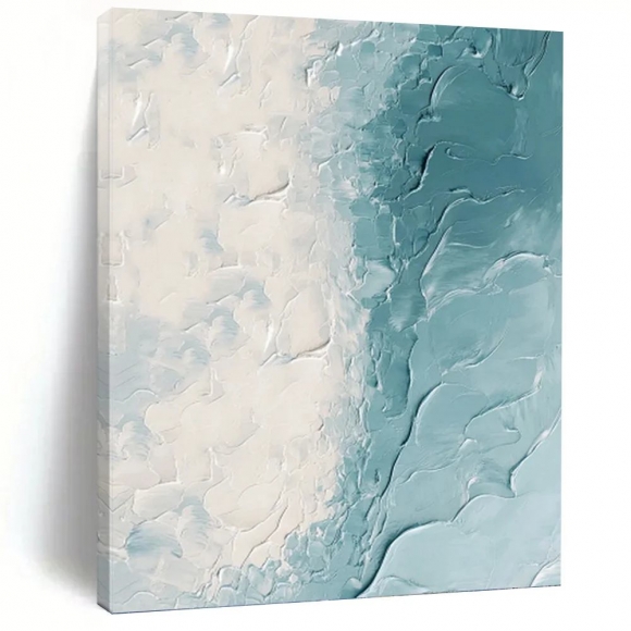 Waves Blue White Coastal Textured Wall Art Y7DE0 Waves Blue White Coastal Textured Wall Art Y7DE0