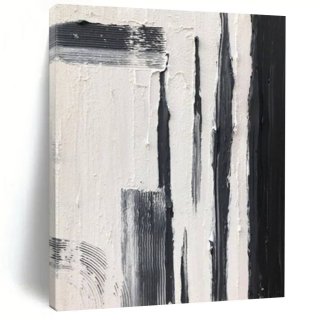 Oversized Black White Strokes Vertical Wall Artwork E2XOX Oversized Black White Strokes Vertical Wall Artwork E2XOX