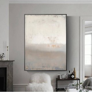 Yellow Painting Abstract Gray Abstract Canvas Artwork W70KD