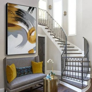 You Black Dining Modern Abstract Canvas Artwork GJ7UE