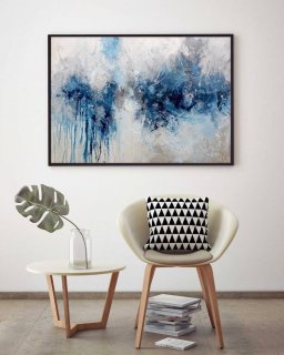 Room Modern Kitchen Grey Abstract Canvas Wall Art E27JV