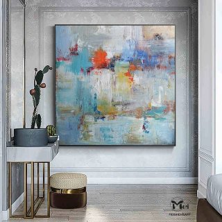 Heavy Gray Texture Blue Abstract Canvas Wall Art V0MQZ Heavy Gray Texture Blue Abstract Canvas Wall Art V0MQZ