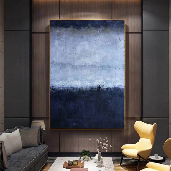 Oversized Deep Living Hallway Abstract Canvas Wall Art UUJG2