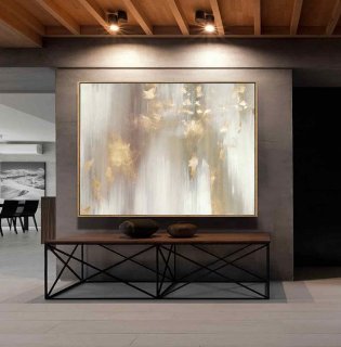Gold Handmade Original Leaf Days About Abstract Canvas Artwork FKVC1 Gold Handmade Original Leaf Days About Abstract Canvas Artwork FKVC1