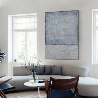 Grey Original Contemporary Abstract Canvas Wall Art NM98F