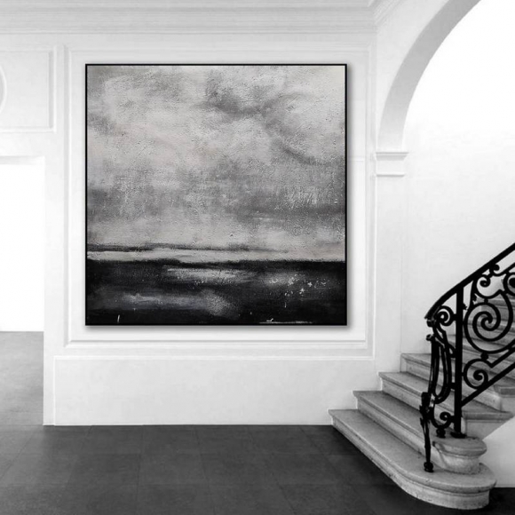 Black Original Hand-painted Size White Oil Abstract Canvas Wall Art 6G1DO Black Original Hand-painted Size White Oil Abstract Canvas Wall Art 6G1DO