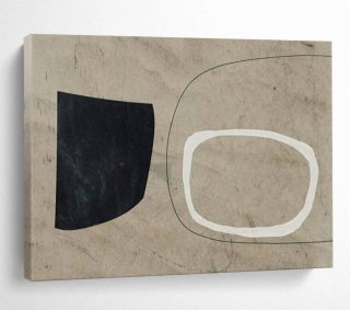 Black Handmade Original Bedroom Minimalist Abstract Canvas Wall Art PE1WK