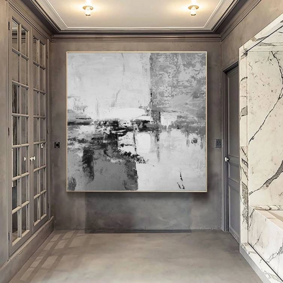 Days Hand-painted White Bedroom Gtay Abstract Canvas Artwork L8L76 Days Hand-painted White Bedroom Gtay Abstract Canvas Artwork L8L76
