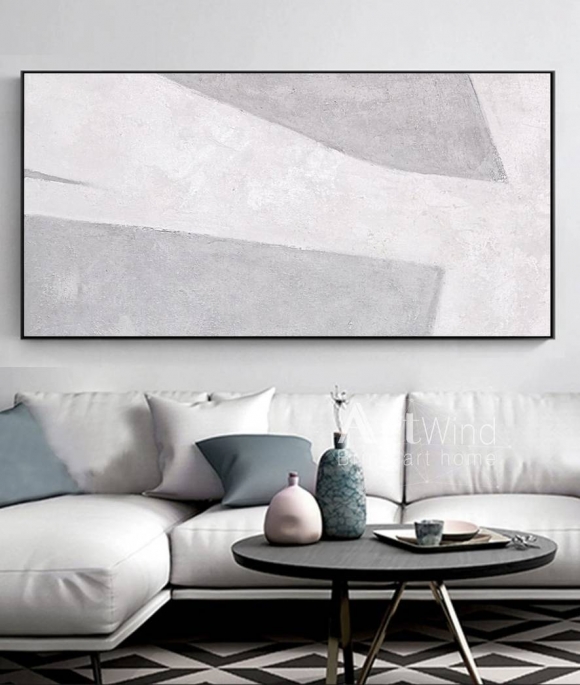 Gray Hand-painted Minimalism Abstract Canvas Artwork 2UN85 Gray Hand-painted Minimalism Abstract Canvas Artwork 2UN85