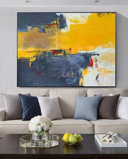All You Office Yellow Abstract Canvas Artwork ES7JJ All You Office Yellow Abstract Canvas Artwork ES7JJ