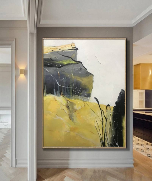 Contemporary Living Minimal White Abstract Canvas Artwork X0Y3K