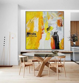 Yellow Abstract Canvas Painting Abstract Canvas Wall Art P9PAR Yellow Abstract Canvas Painting Abstract Canvas Wall Art P9PAR