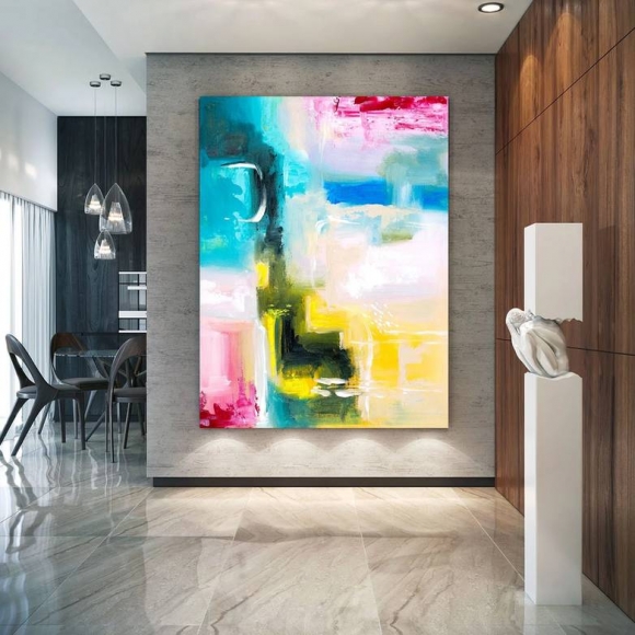Abstract Handmade Hand-painted Modern Painting Colorful Abstract 9IGUB Abstract Handmade Hand-painted Modern Painting Colorful Abstract 9IGUB