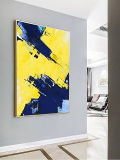 Modern Handmade Office Hallway Minimal Abstract Canvas Artwork FID80