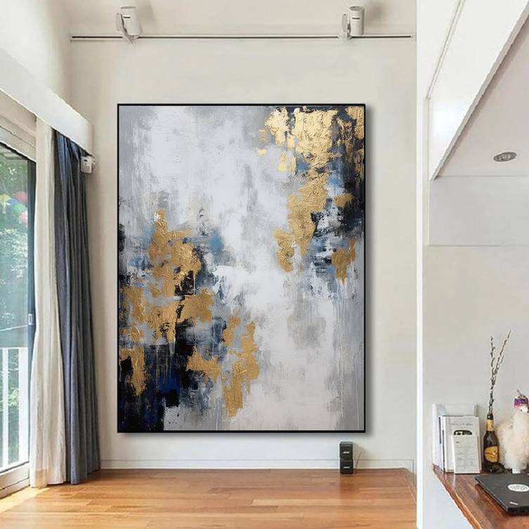 Gold Hand-Painted Leaf - zen inspired art for meditation room