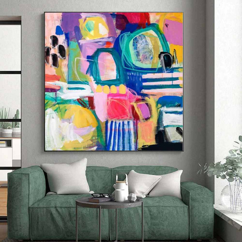 Around Hand-painted Original Personalized Days Abstract Artwork 6JB6I