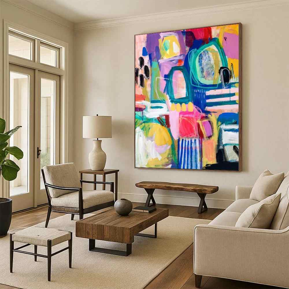 Around Hand-painted Original Personalized Days Abstract Artwork 6JB6I