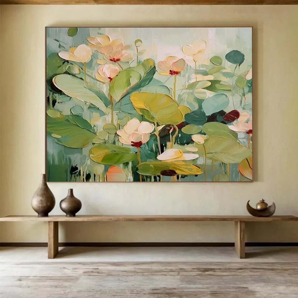 Office Original Handmade Flowers Bedroom White Abstract Artwork BVY5G