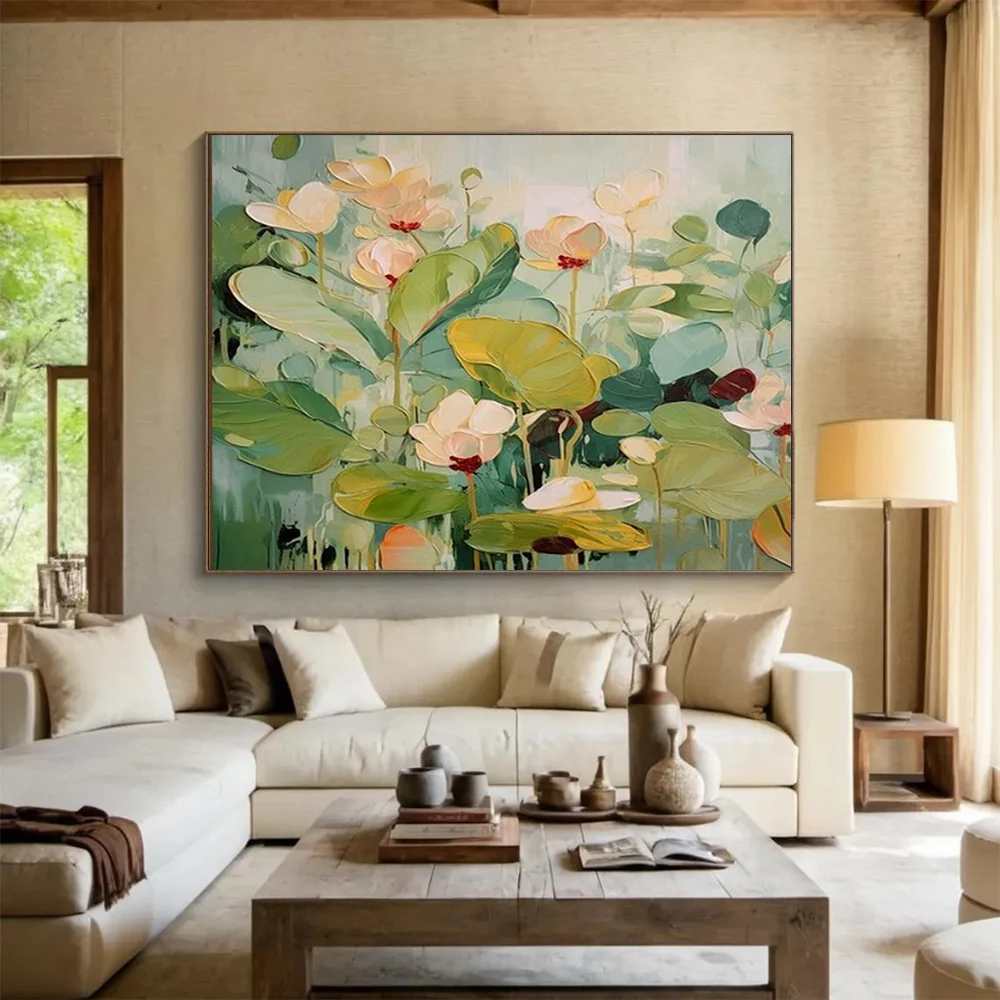 Office Original Handmade Flowers Bedroom White Abstract Artwork BVY5G