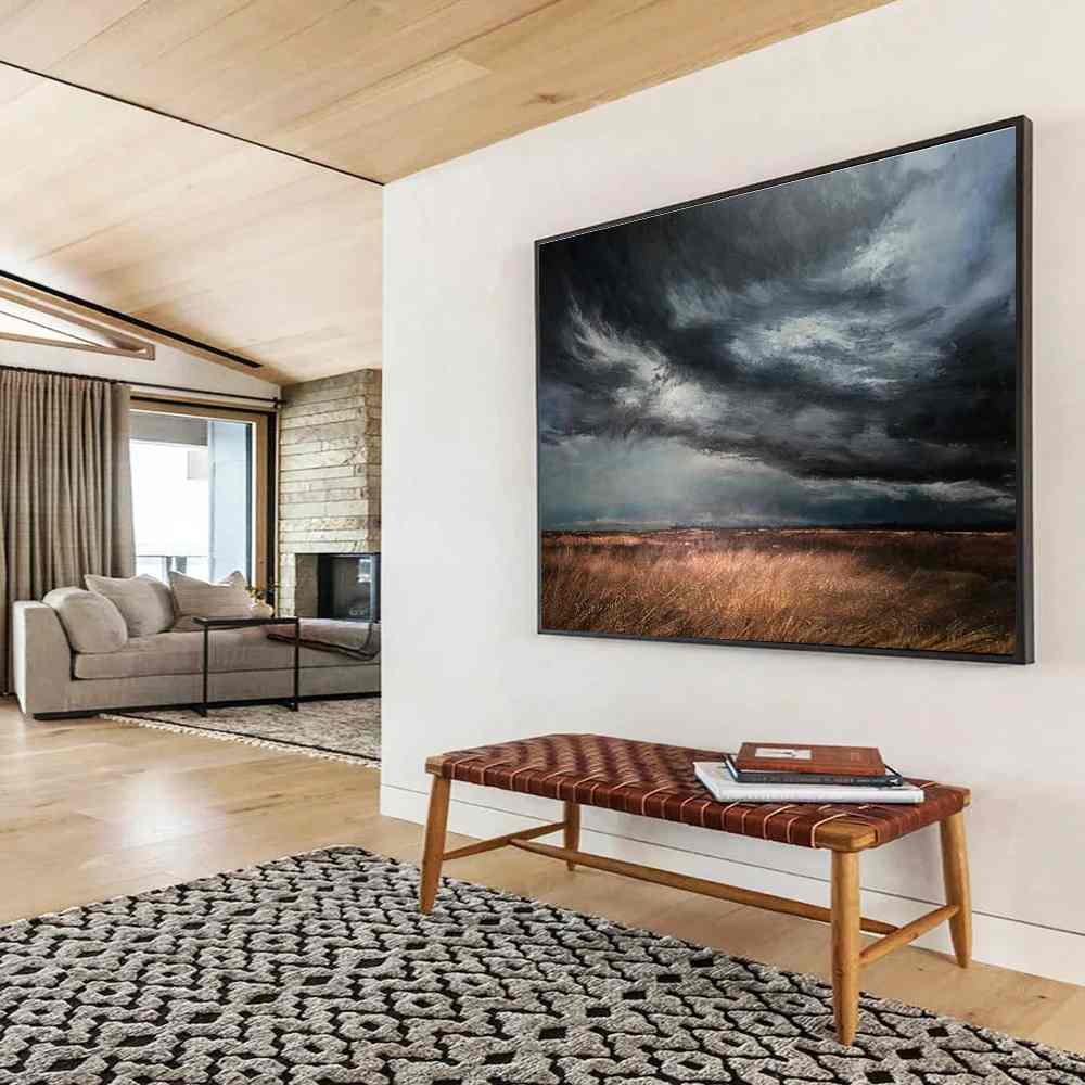 Inviting Original Landscape Abstract Canvas Wall Art B8DSH