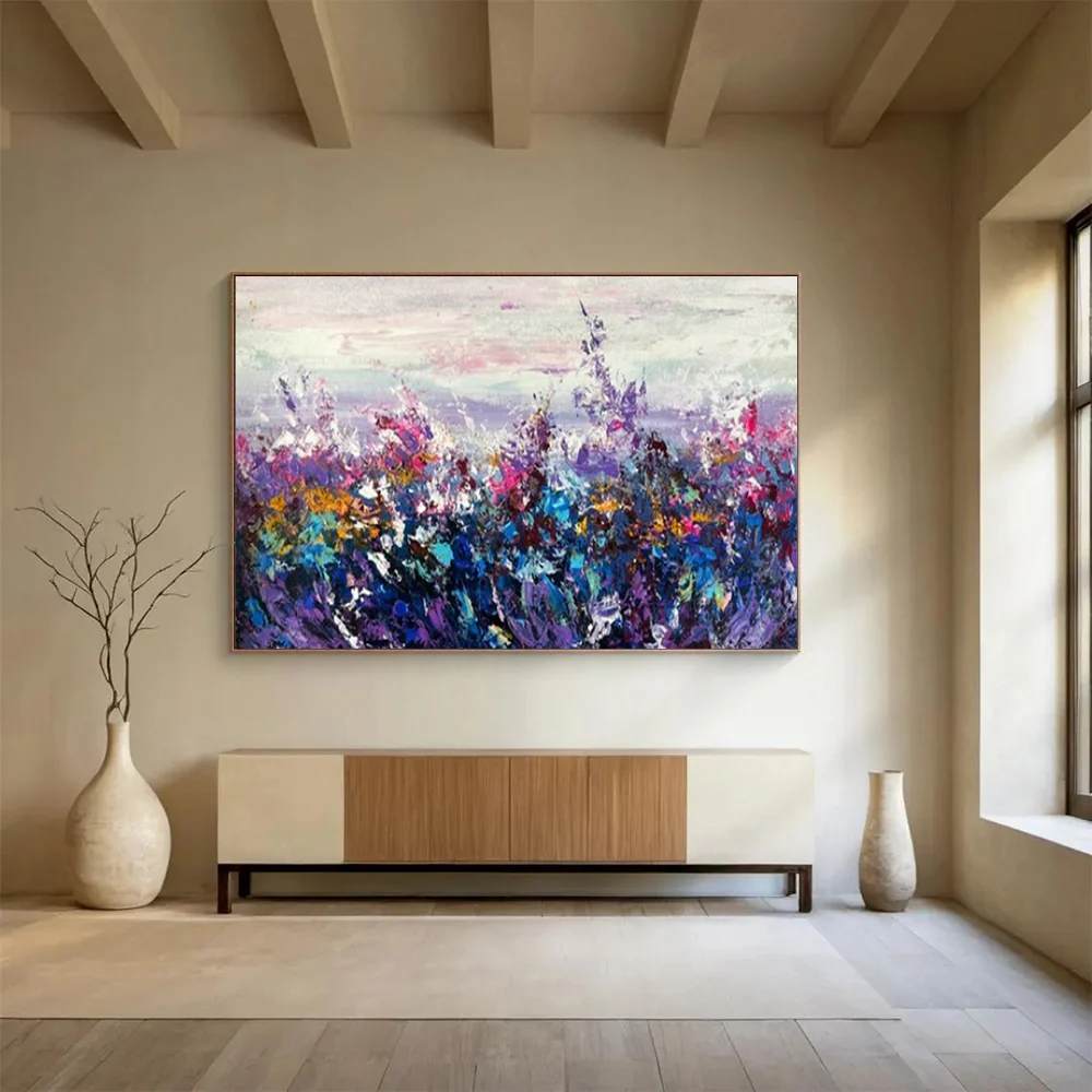 Purple Original Meadow Abstract Artwork BG77L