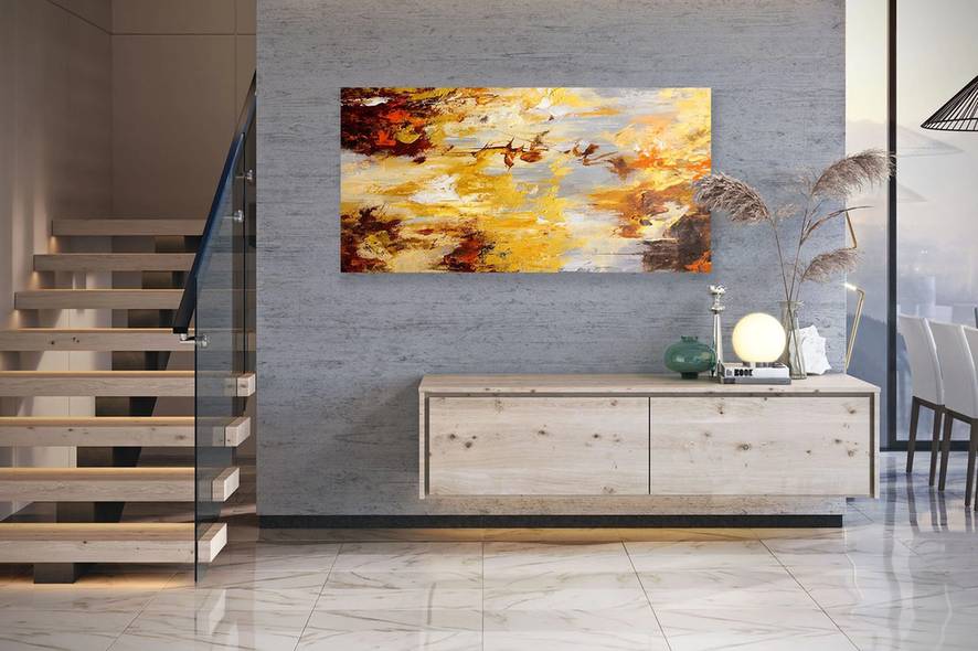 Modern Hallway White - oversized neutral wall art for nursery