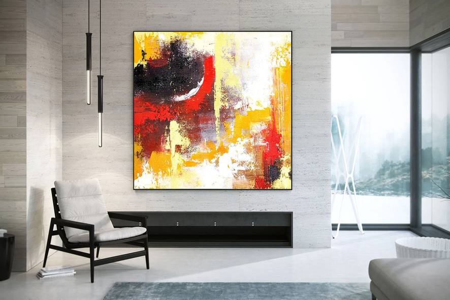 Dining Original Handmade Living Brown Office Abstract Canvas Artwork 9ZZL2