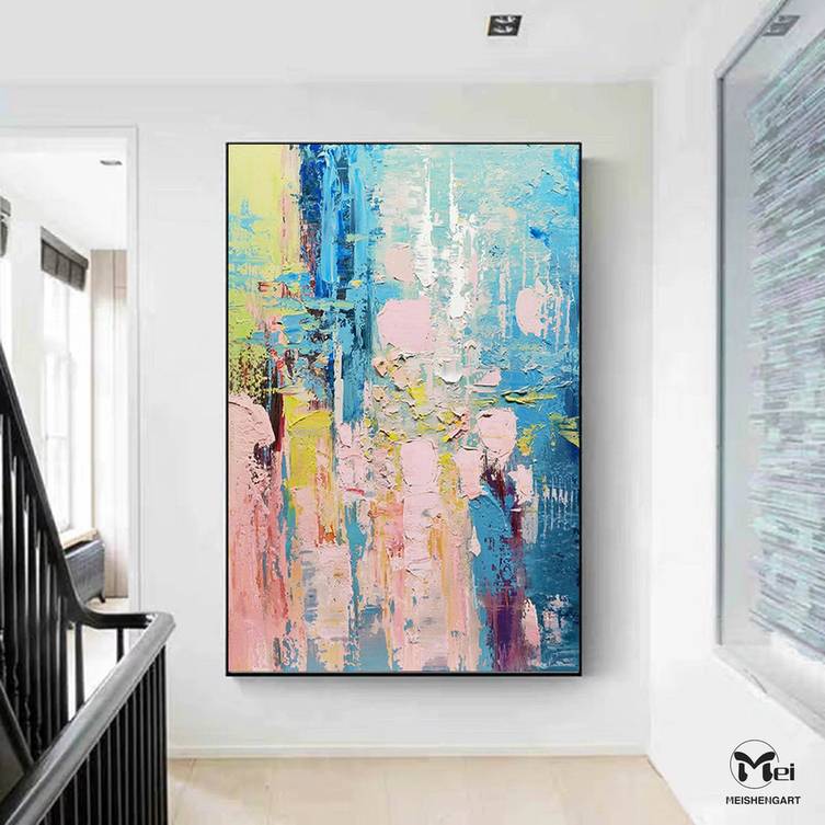 Knife Original White Modern Abstract Canvas Artwork 3FF1X