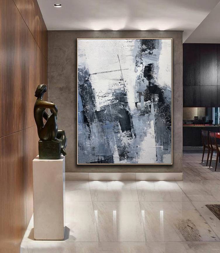 Modern Original Abstract Canvas Artwork for Hallway UX53W