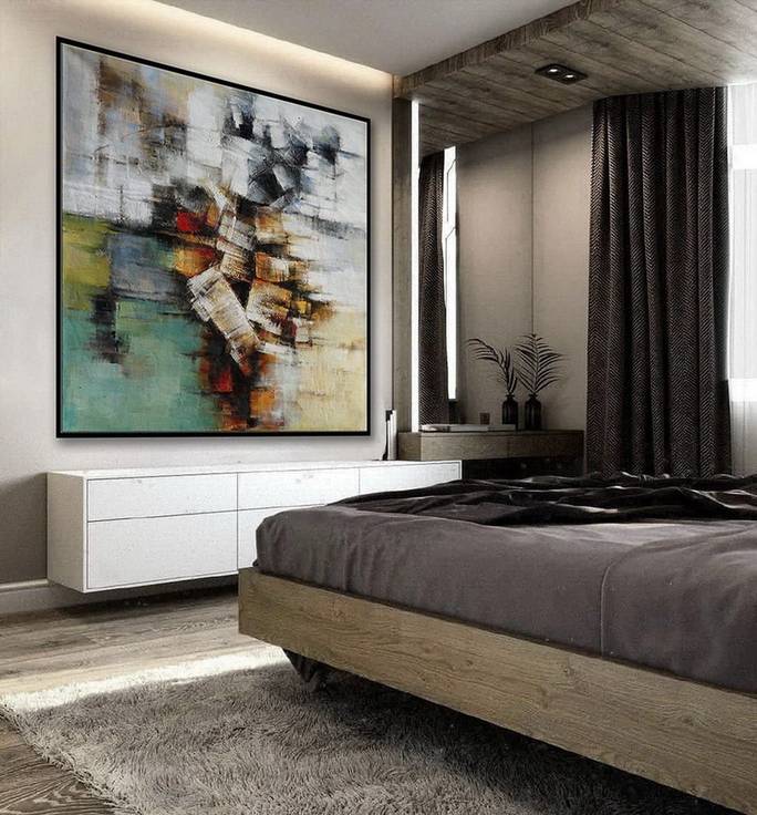 Office Handmade Hallway Abstract Canvas Artwork G32SL