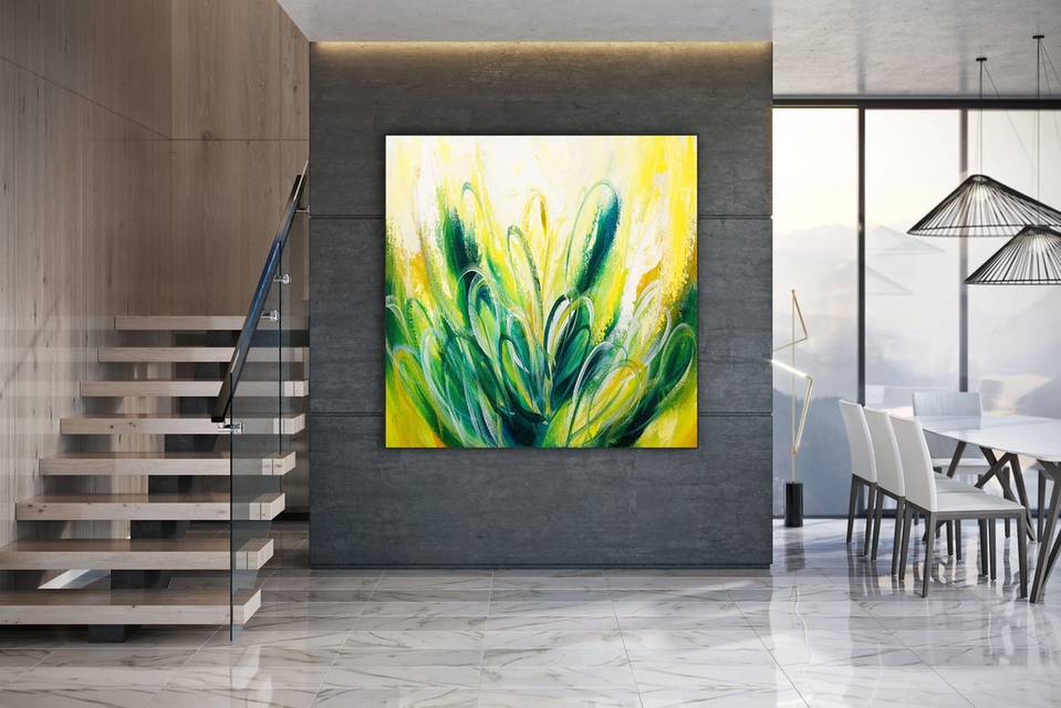 Modern Hand-painted Office Days White Abstract Canvas Huge Wall Art 27G64