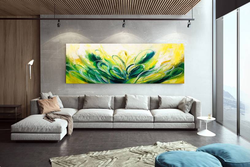 Modern Hand-Painted Office - scandinavian neutral Huge Wall Art for home