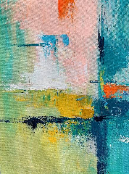 Modern Handmade Original Big Not Blue Abstract Canvas Artwork 8ZIUG